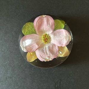 Lucite floral paper weight